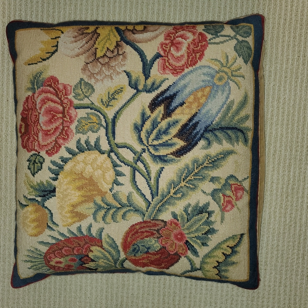Needle point flower pillows